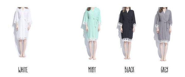 Mrs. Personalized Cotton Lace Robes