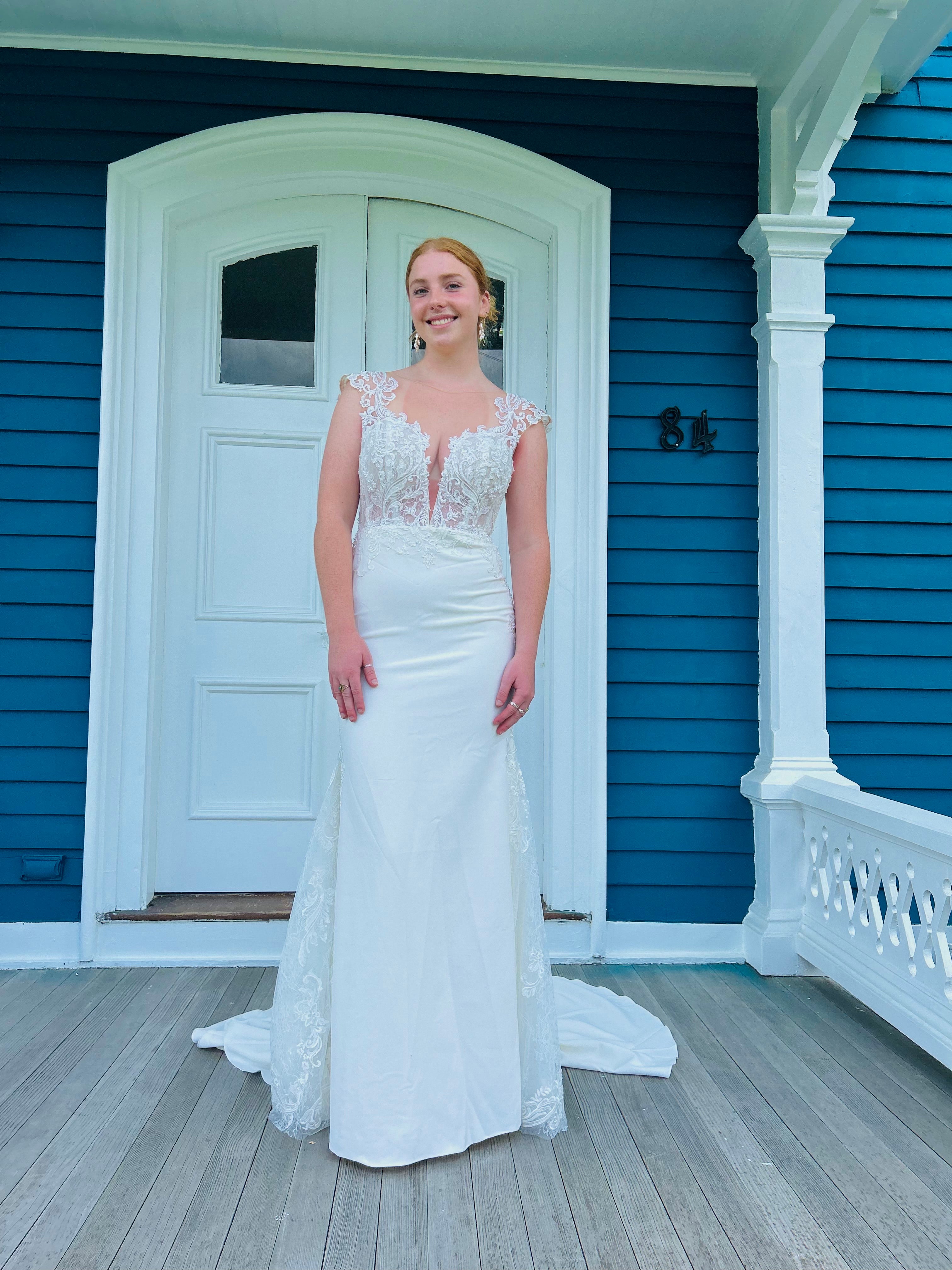 【Lサイズ】 ANDRESD lettering lace dress Justin-Alexander-88289-Wedding