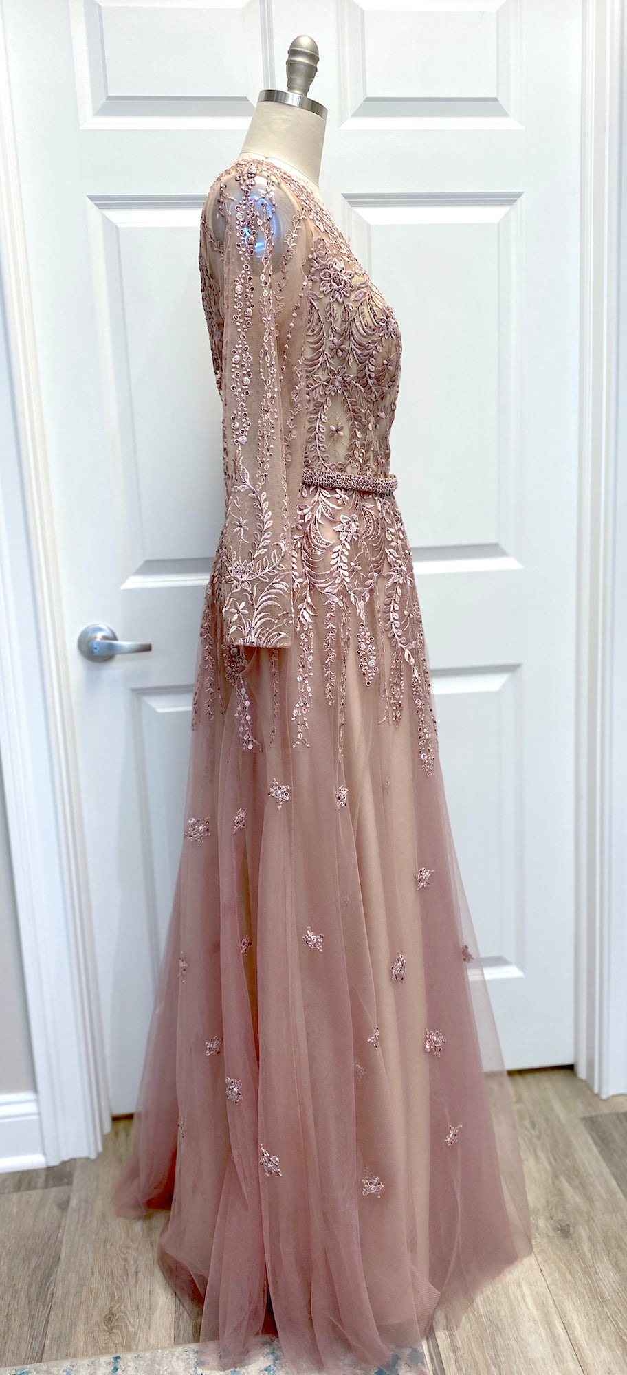 basix black label sequin dress Embellished Embroidered Illusion Gown Sleeve Length:ONE SHOULDER ASOS DESIGN asymmetric tie SIZE:9M line silhouette About 62
