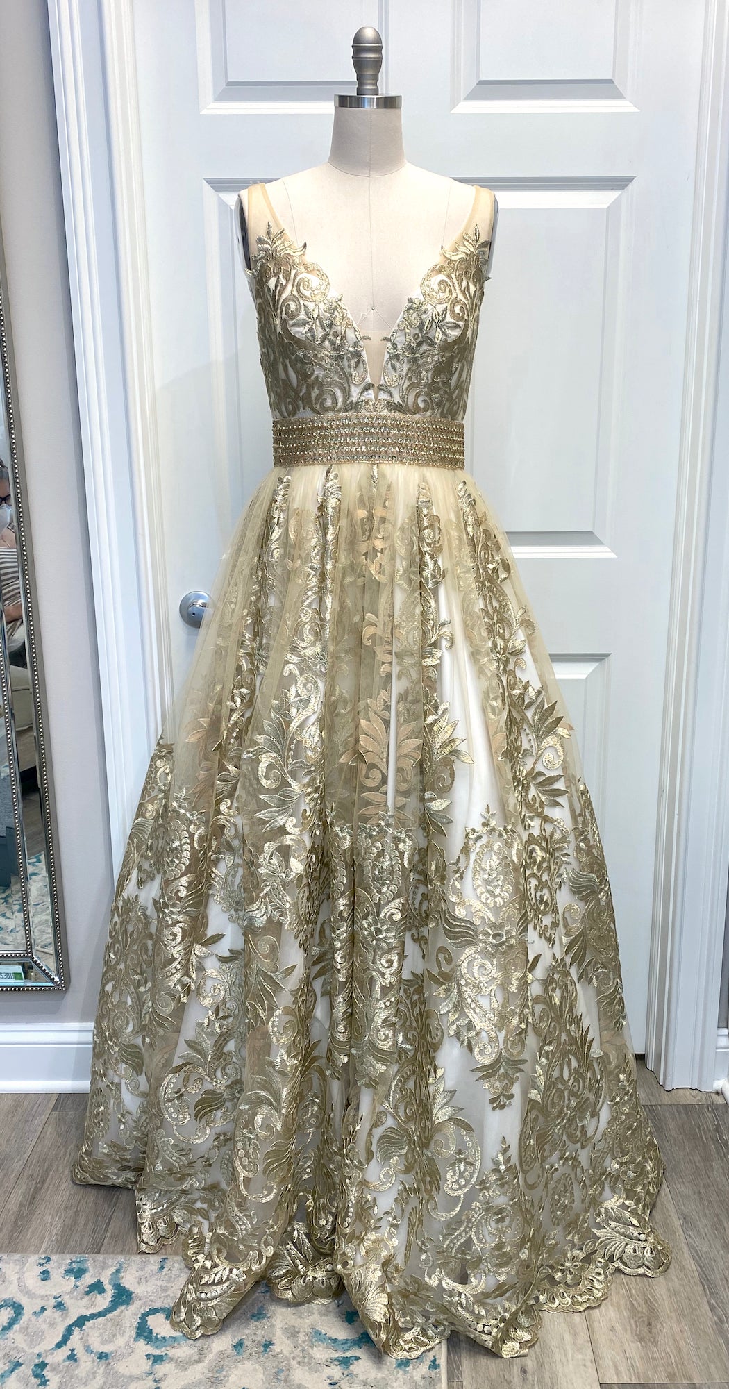 basix black label wedding dress D1639L - IVORY Draped Off-Shoulder Silk Gown
