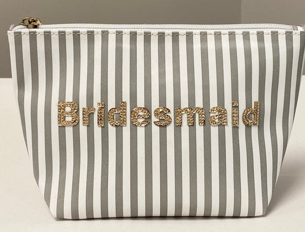 Striped Bridesmaid Cosmetic Bag
