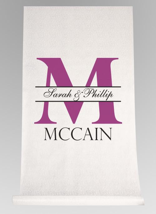 Bold Initial Aisle Runner - The Persnickety Bride