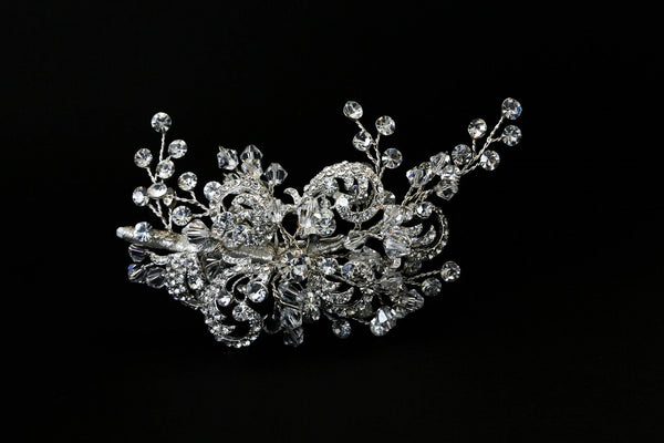 Crystal Scroll Hair Clip - The Persnickety Bride