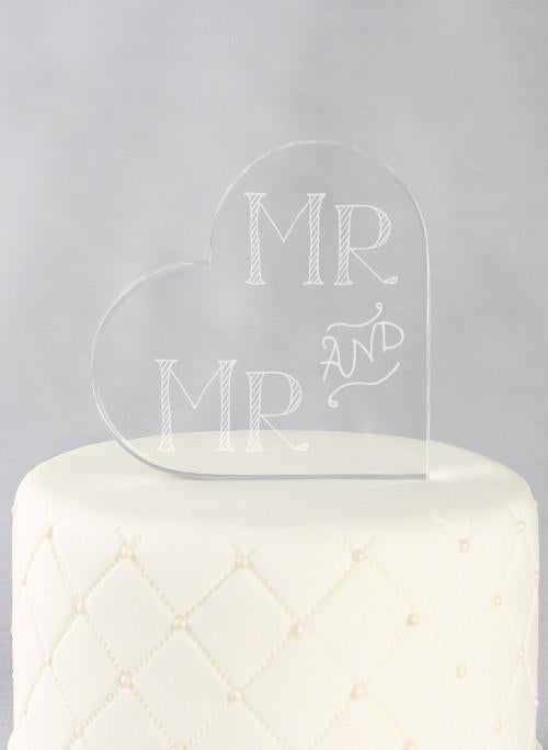 Acrylic Heart Cake Topper - The Persnickety Bride