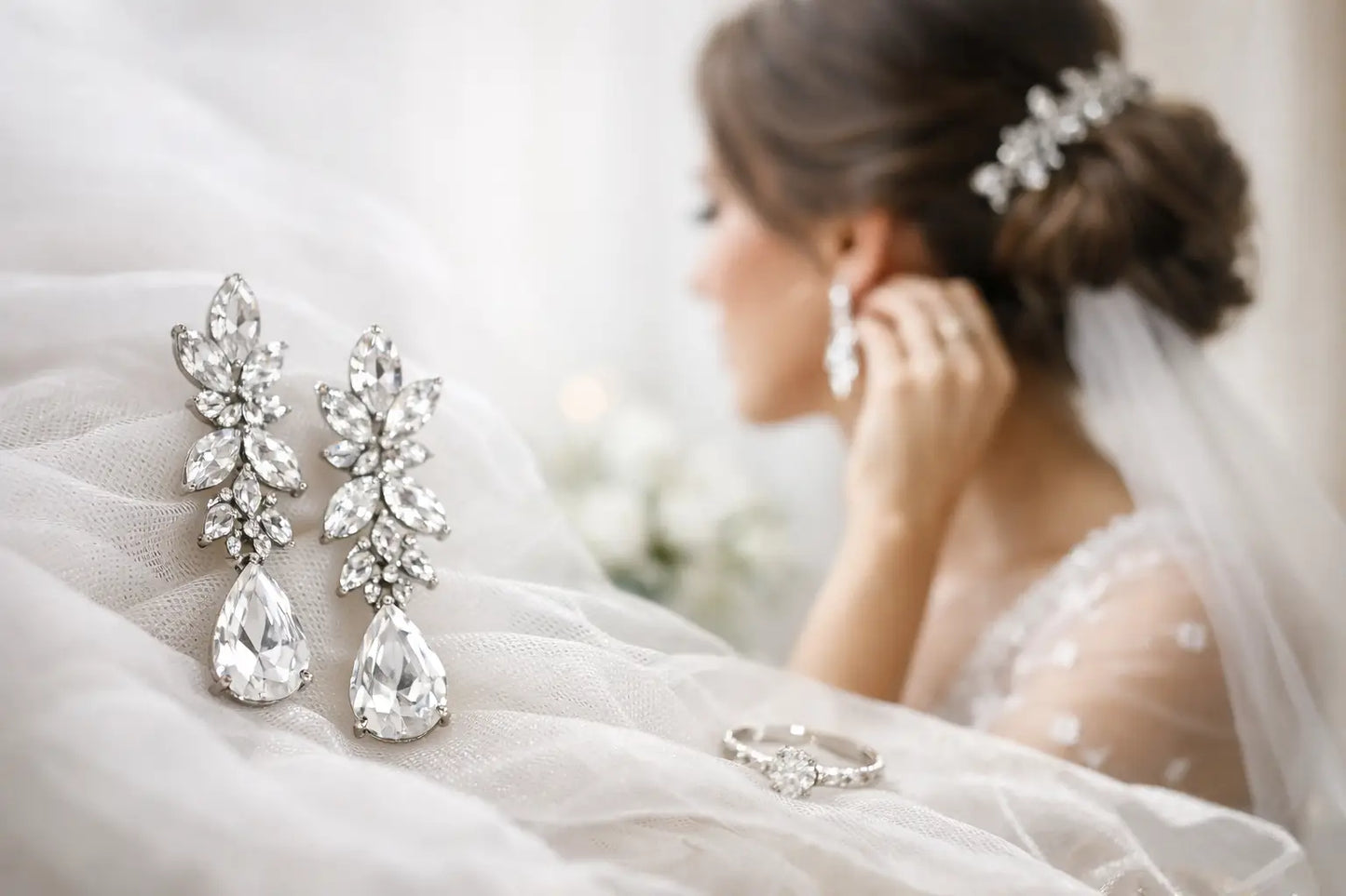 Crystal Earrings for Bride That Photograph Beautifully