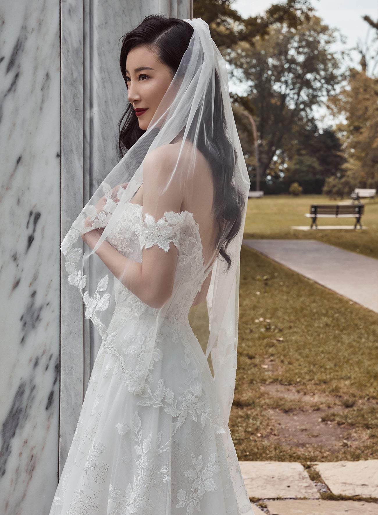 Calla Blanche Sunrise Veil V2106F - The Persnickety Bride