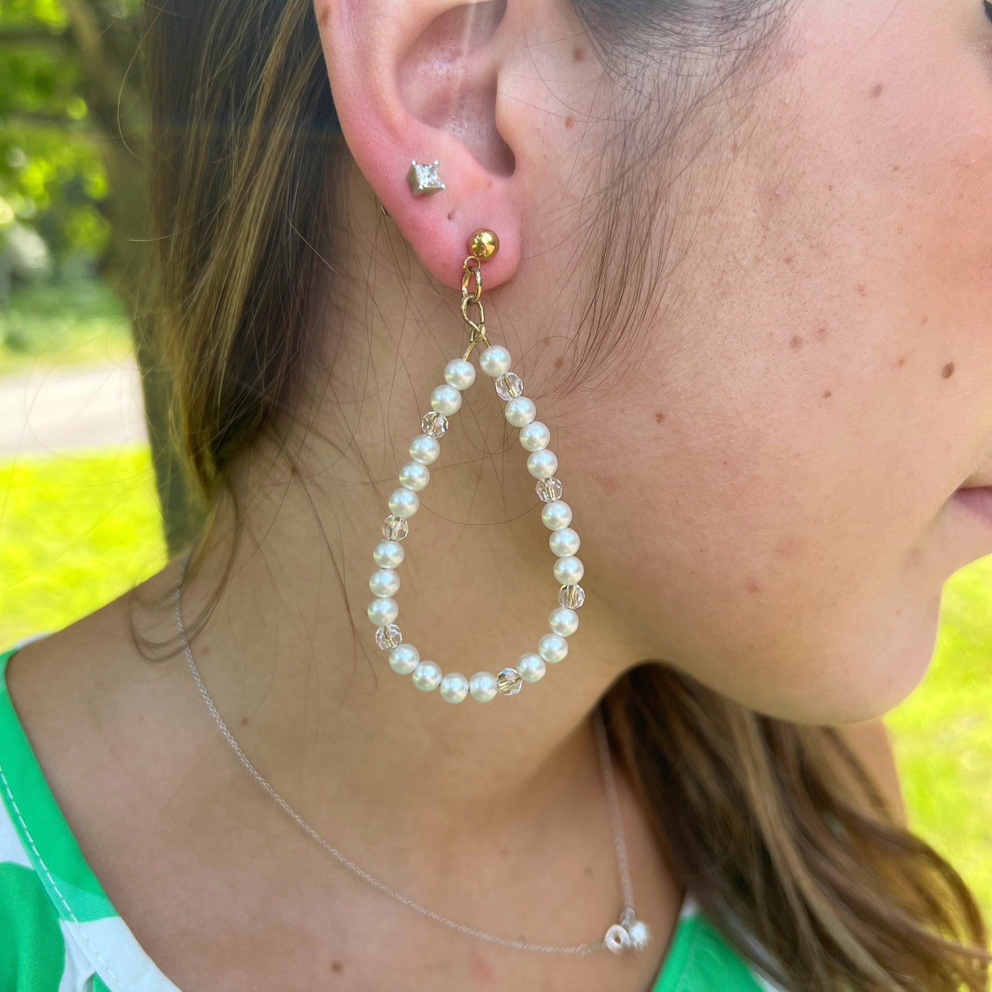 Pearl Hoop Earrings