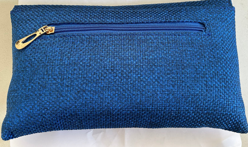 Medallion Blue Silk Handbag