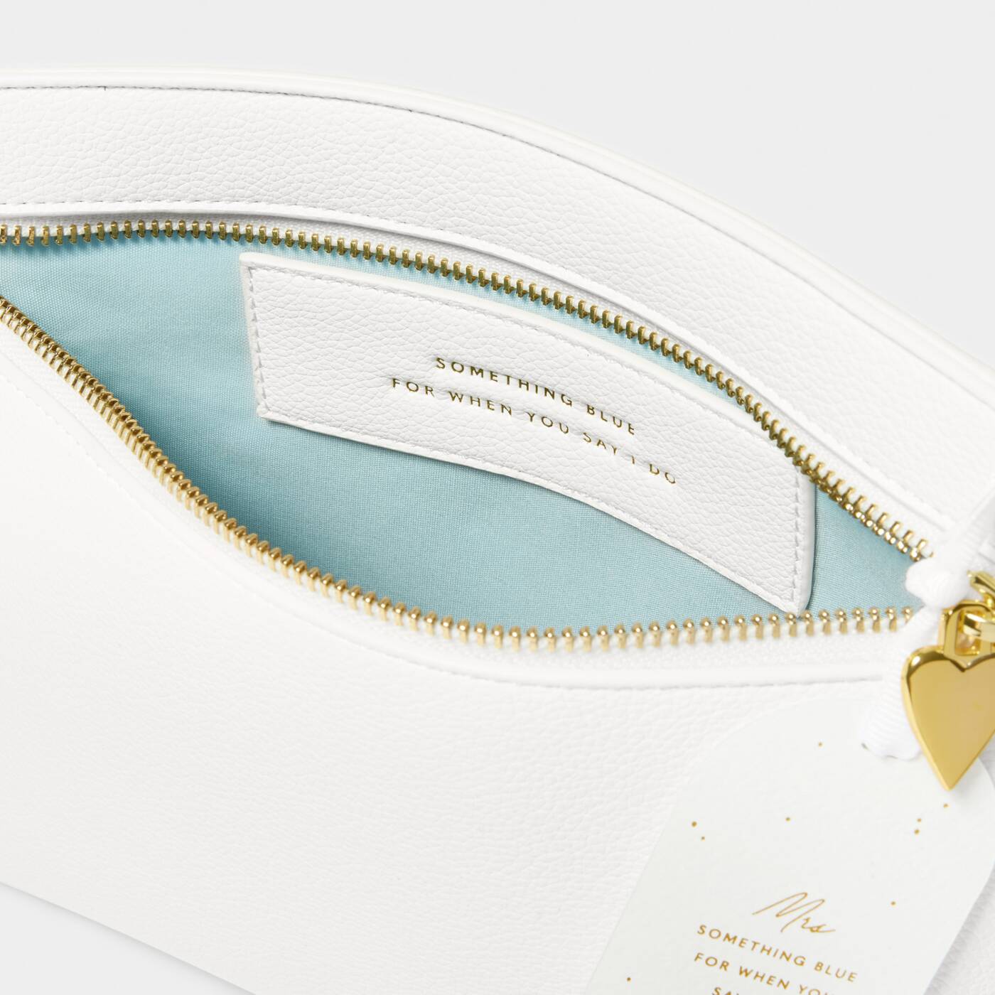 Katie Loxton Bridal Zip Charm Pouch - 'Something Blue For When You Say I Do' - The Persnickety Bride