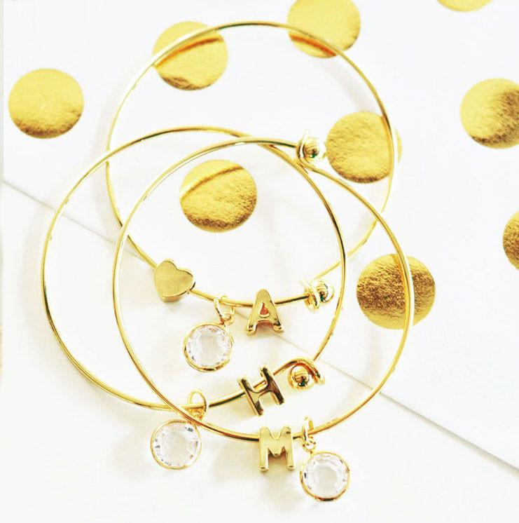 Child's Gold Monogram Bracelet - The Persnickety Bride