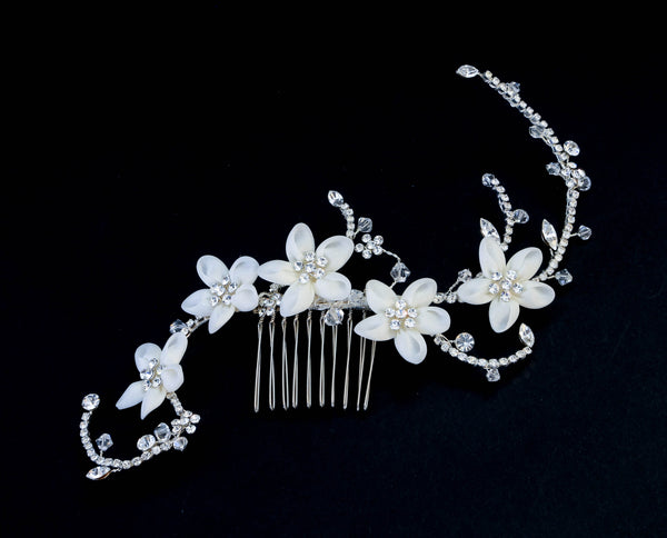 Crystal Floral Climbing Hair Comb - The Persnickety Bride