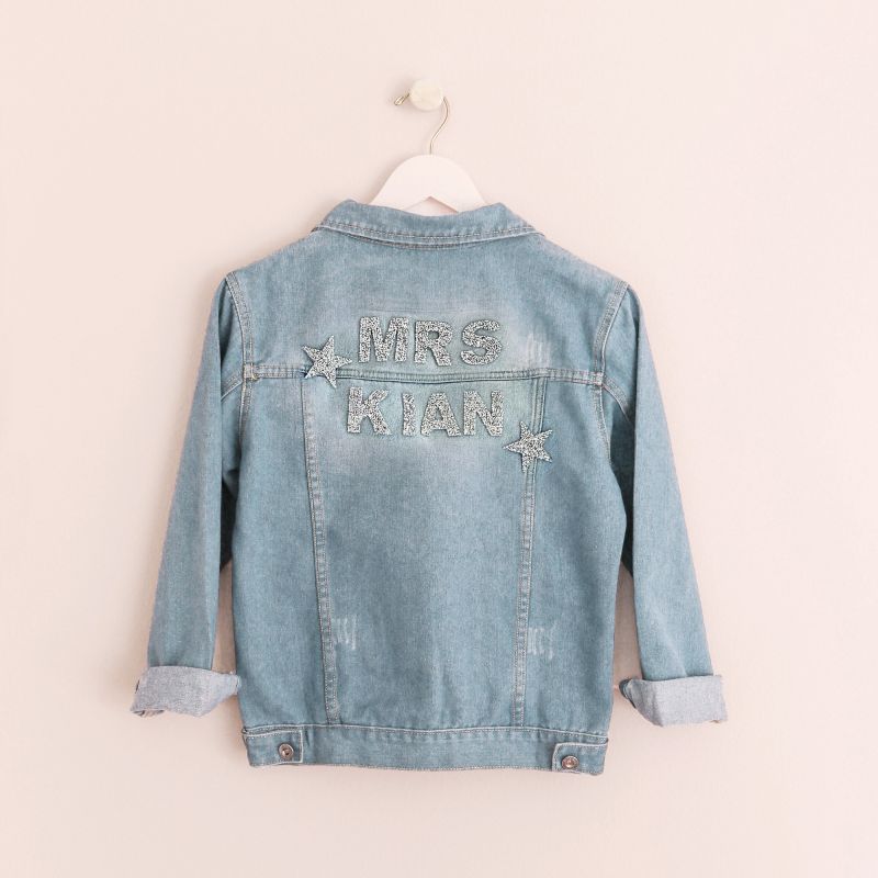 Custom Bridal Denim Sparkle Jacket
