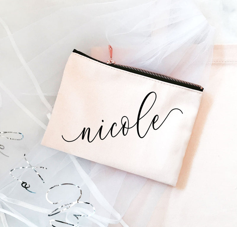 Custom Name Canvas Cosmetic Bags - The Persnickety Bride