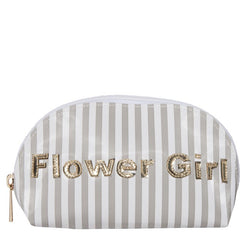 Striped Flower Girl Travel Pouch - The Persnickety Bride