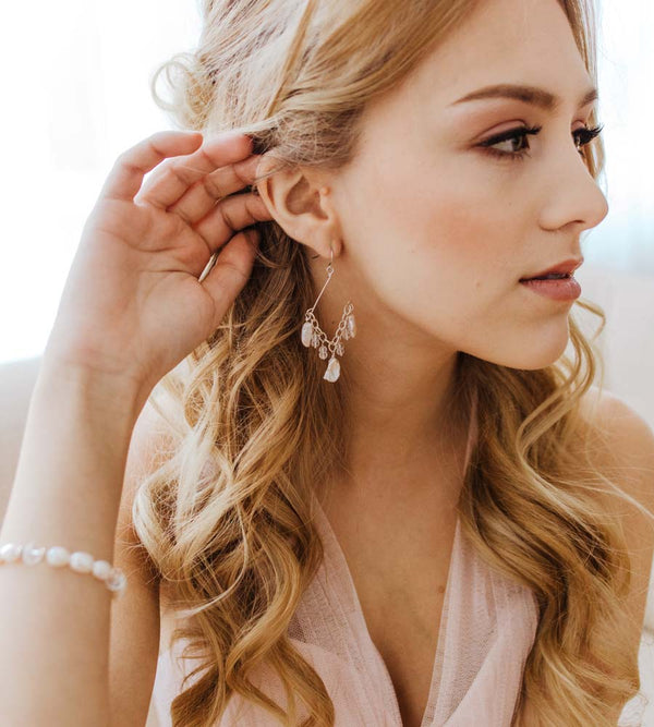 Genevieve Pearl & Rock Quartz Earrings