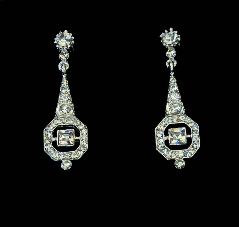 Geometric Crystal Earrings - The Persnickety Bride