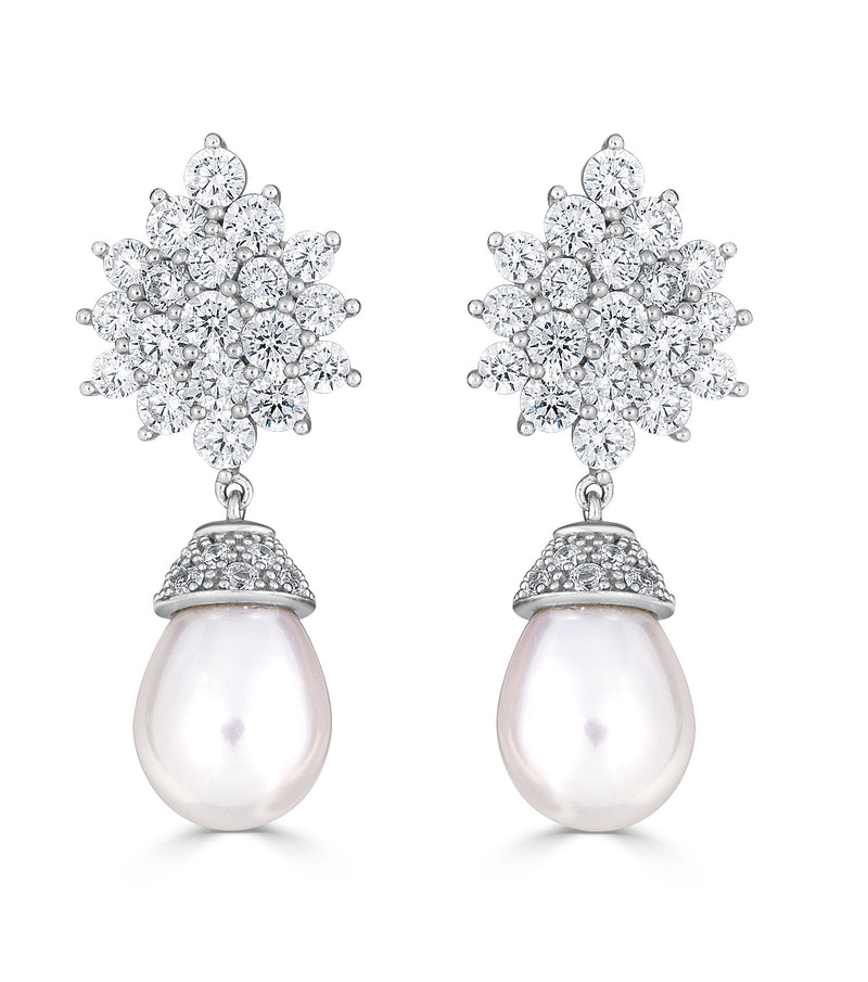 Grace Cluster Freshwater Pearl Earrings - The Persnickety Bride