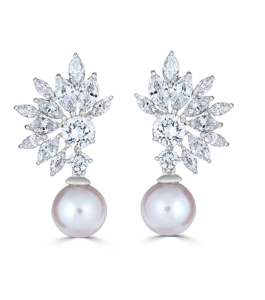 Grace Marquise Burst Freshwater Pearl Earrings
