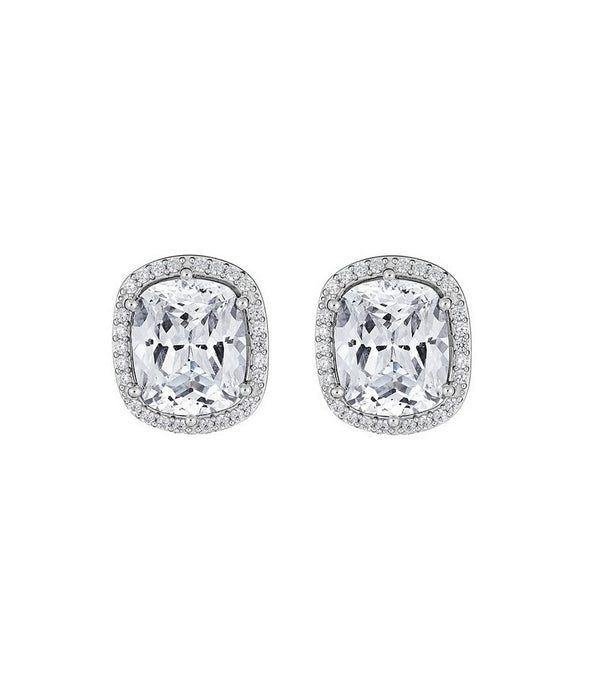 Hollywood Halo Antique Cushion Cut Stud Earrings - The Persnickety Bride
