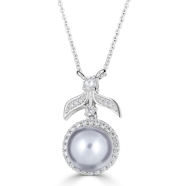 Hollywood Halo Pearl Pendant - The Persnickety Bride