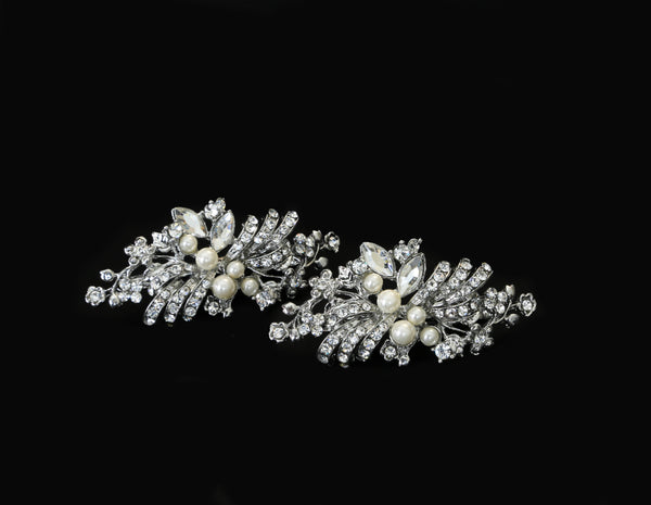 Hint of Pearl and Crystal Hairpins - The Persnickety Bride