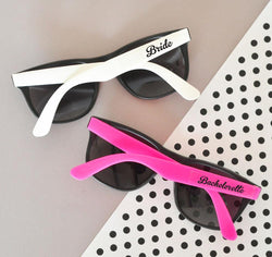 Hot Pink & White Bachelorette Party Sunglasses (set of 6) - The Persnickety Bride