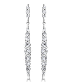 Karolyne Tapered Sparkling Drop Earrings - The Persnickety Bride