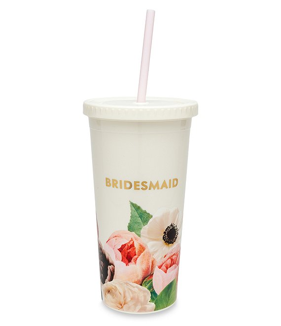 Kate Spade New York Blushing Floral Bridesmaid Tumbler - The Persnickety Bride