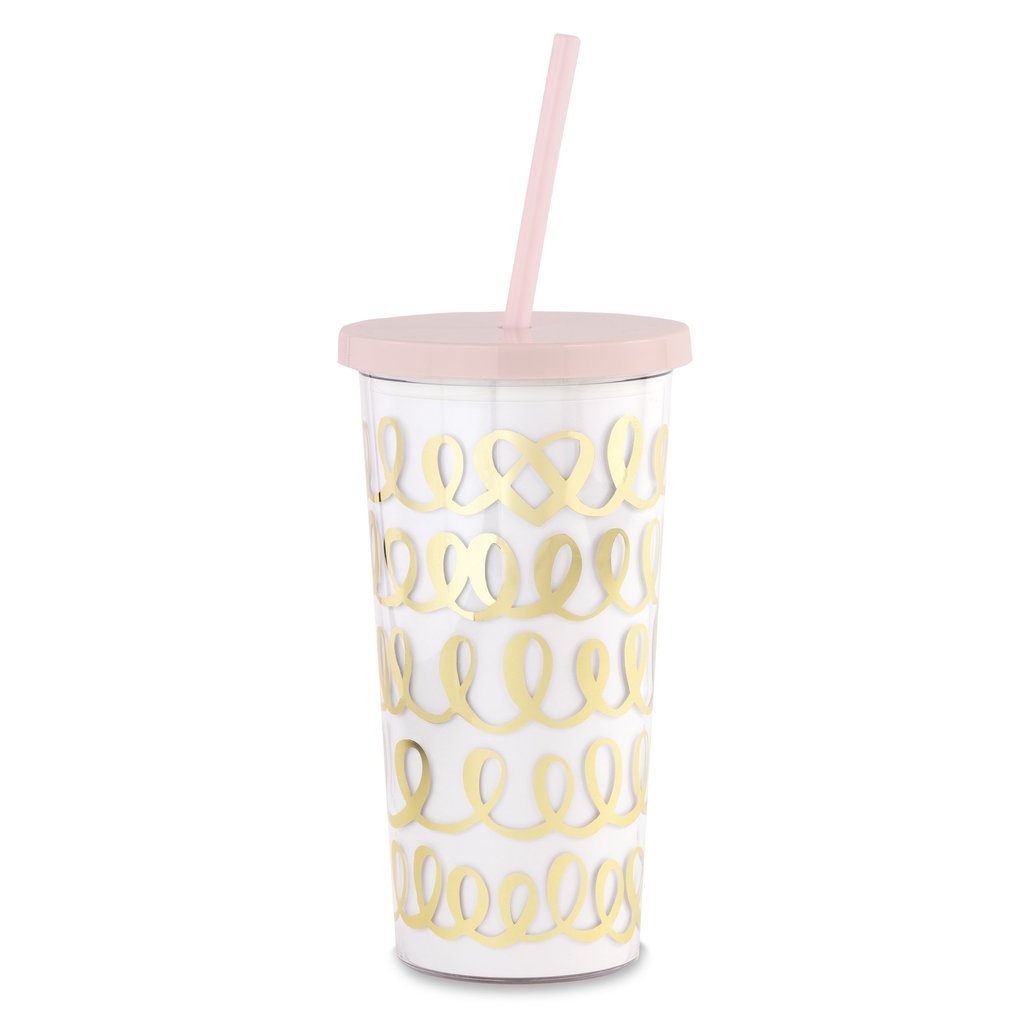 Kate Spade New York Heart Knot Tumbler with Straw - The Persnickety Bride