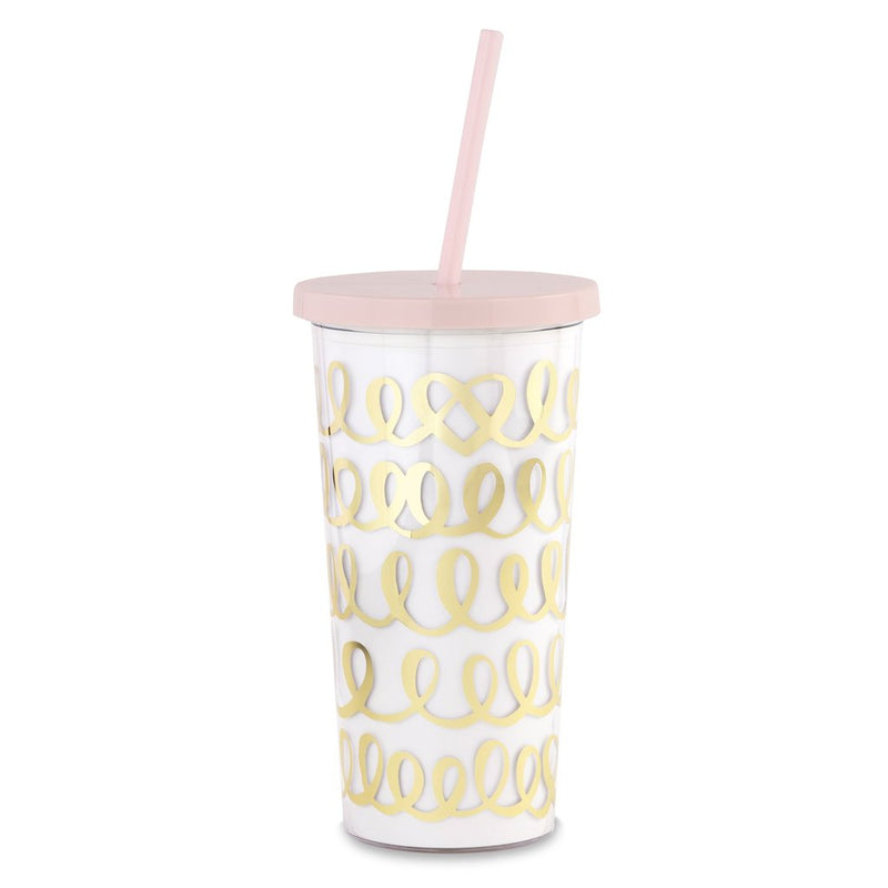 Kate Spade New York Heart Knot Tumbler with Straw - The Persnickety Bride