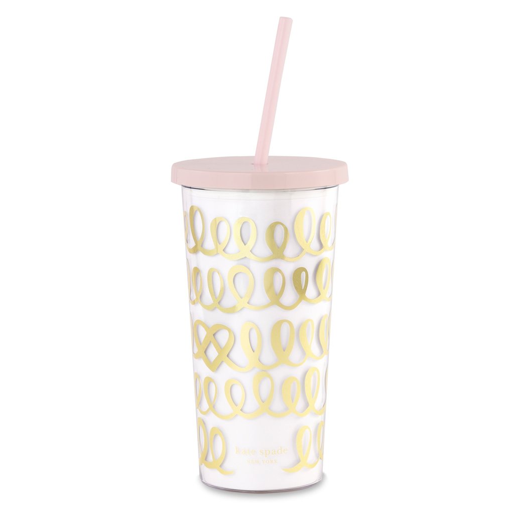 Kate Spade New York Heart Knot Tumbler with Straw - The Persnickety Bride
