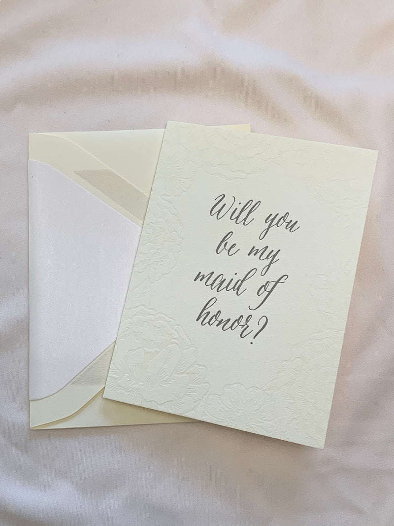 Floral Maid of Honor Greeting Card - The Persnickety Bride