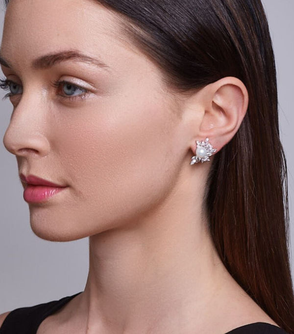 Liz Garland Pearl Cluster Earrings
