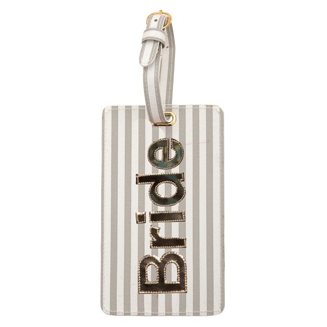 Striped Bride Luggage Tag - The Persnickety Bride