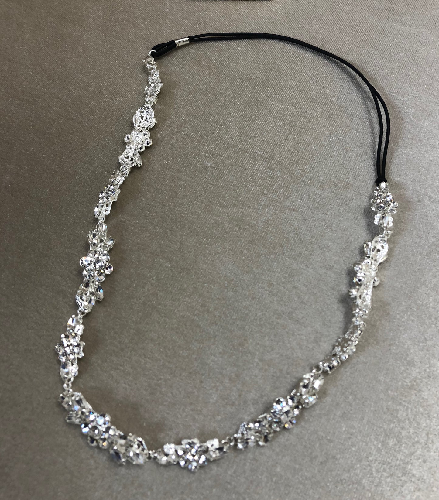 Rhinestone flexi on elastic headpiece - The Persnickety Bride