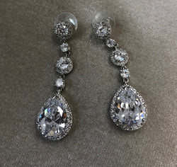 Statement Crystal Teardrop Earrings - The Persnickety Bride