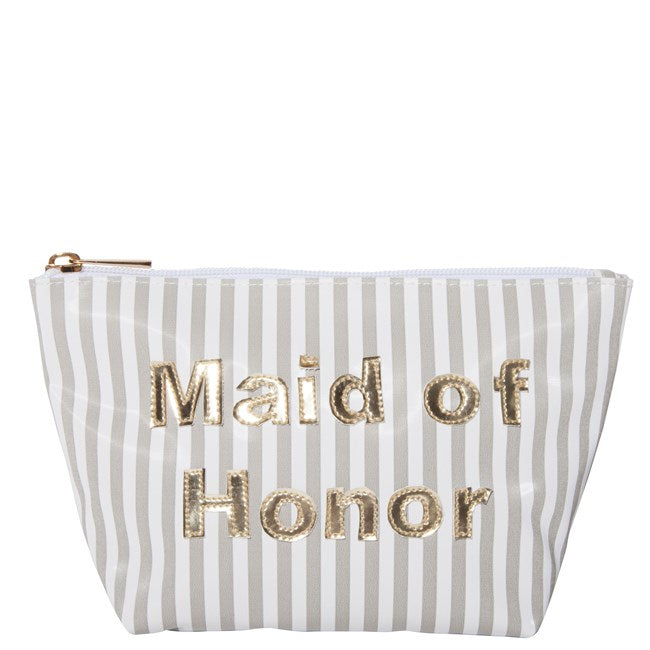 Striped Bridesmaid Cosmetic Bag – The Persnickety Bride