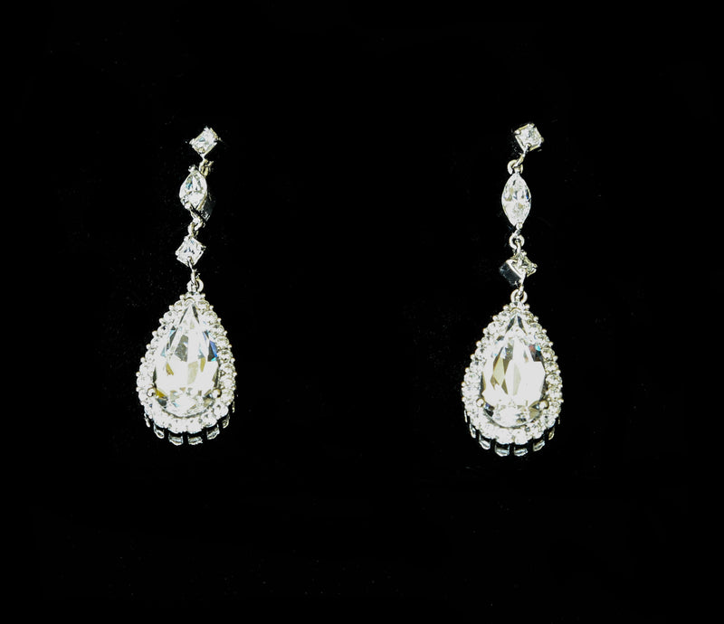 Swarovski Crystal Teardrop Earrings - The Persnickety Bride