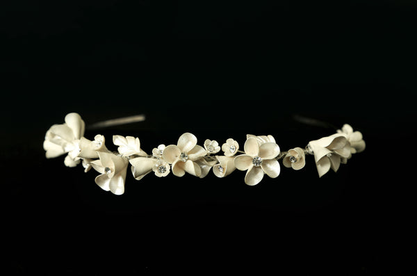 Soft Petal and Crystal Headband - The Persnickety Bride