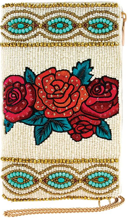 Frida's Flowers Beaded Embroidered Phone Bag - The Persnickety Bride