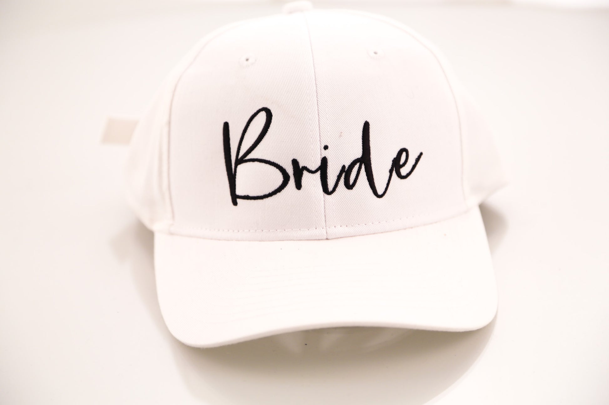 "Bride" White Embroidered Distressed Hat