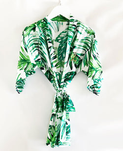 Palm Leaf Child Monogram Robe - The Persnickety Bride