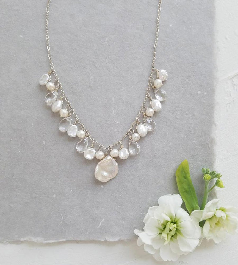 Arabella Pearl Cluster Necklace