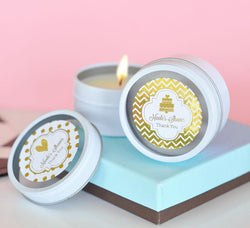 Personalized Foil Round Candle Tins (set of 24) - The Persnickety Bride