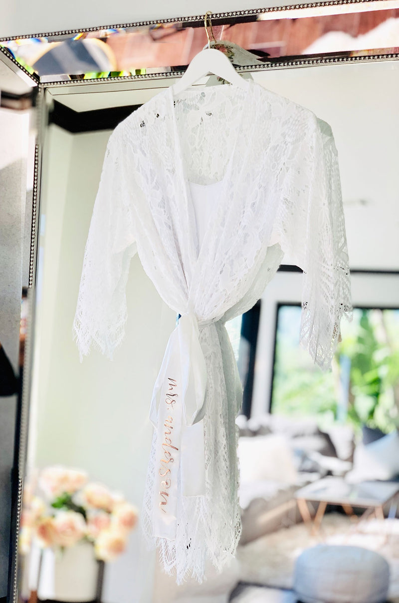 Personalized Lace Robe - The Persnickety Bride