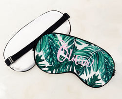 Personalized Palm Leaf Sleep Mask - The Persnickety Bride