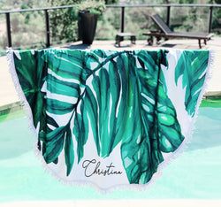 Personalized Palm Leaf Towel - The Persnickety Bride