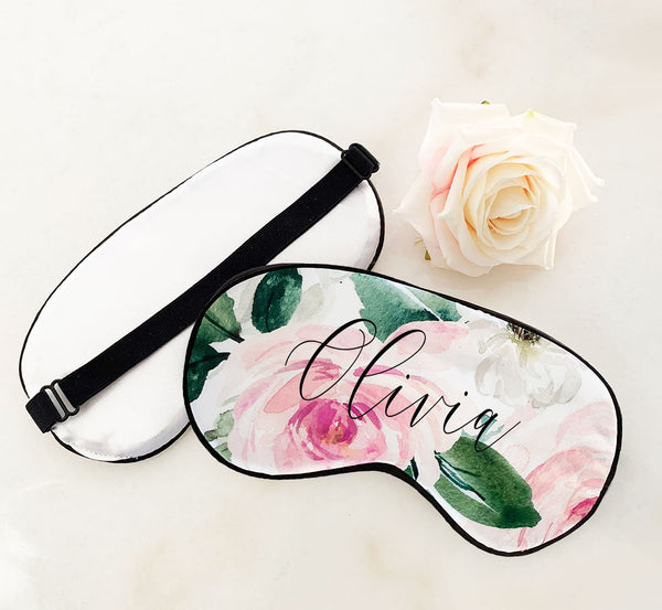 Personalized Floral Sleep Mask - The Persnickety Bride