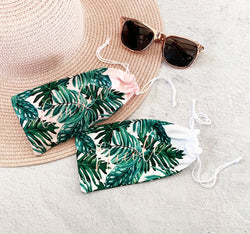 Personalized Palm Leaf Sunglasses Pouch - The Persnickety Bride