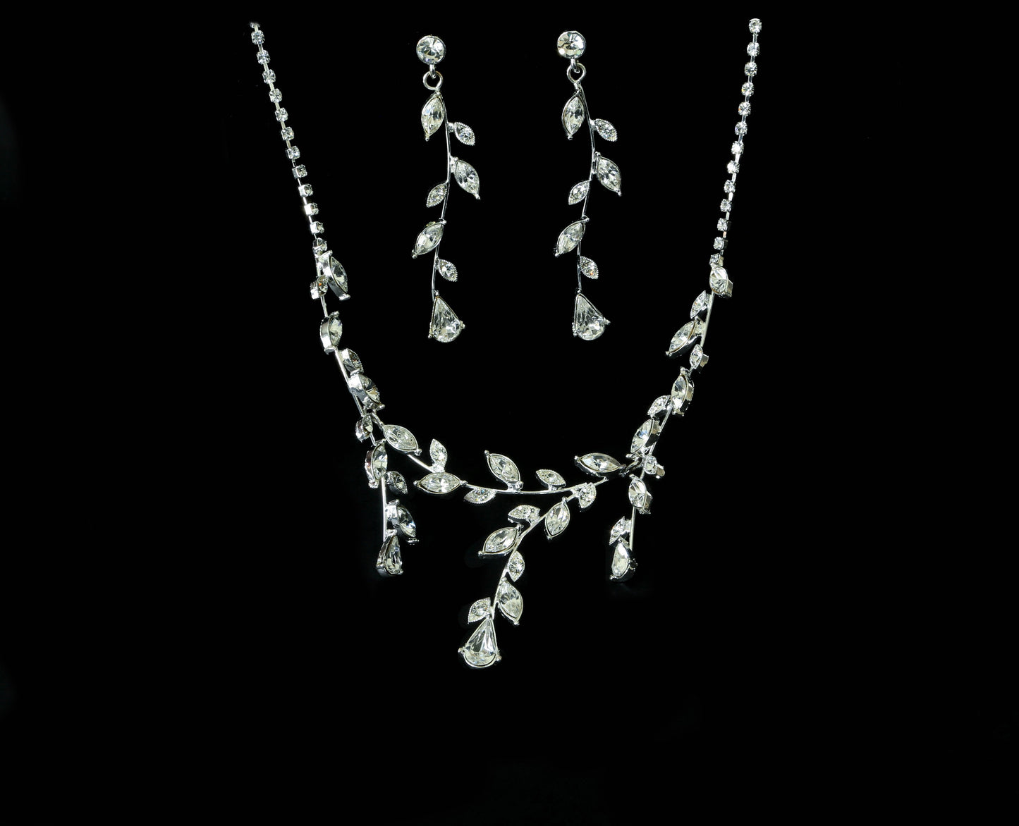 Rhinestone Vine Jewelry Set - The Persnickety Bride